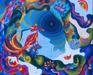 Portrait with window, board 24x30inches