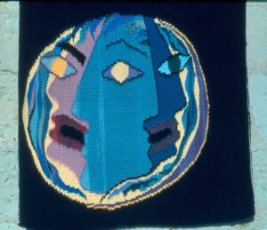 Moon, Laine et acryl 91x90cm